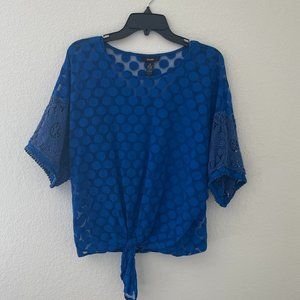 Alfani two-piece blue polkadot top